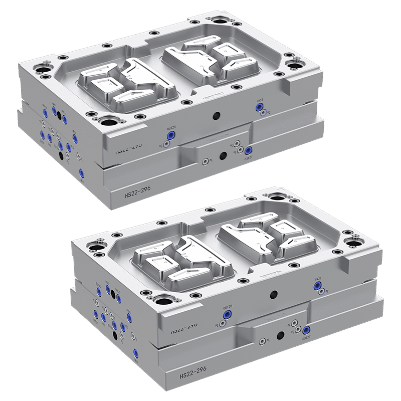 Caja plástica disponible de cuatro rejillas y molde fino de caja y tapa 4+1